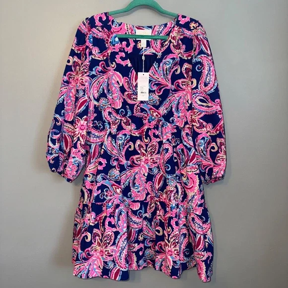 NWT Lilly Pulitzer Deacon Dress Multi Flitting About Size 16